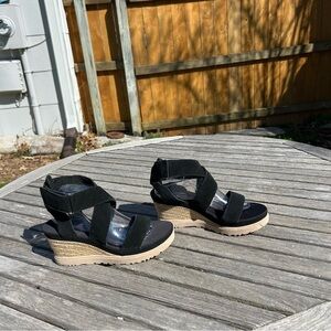 Women's UGG Black Ileana Espadrille‎ Wedge Sandals Size 11